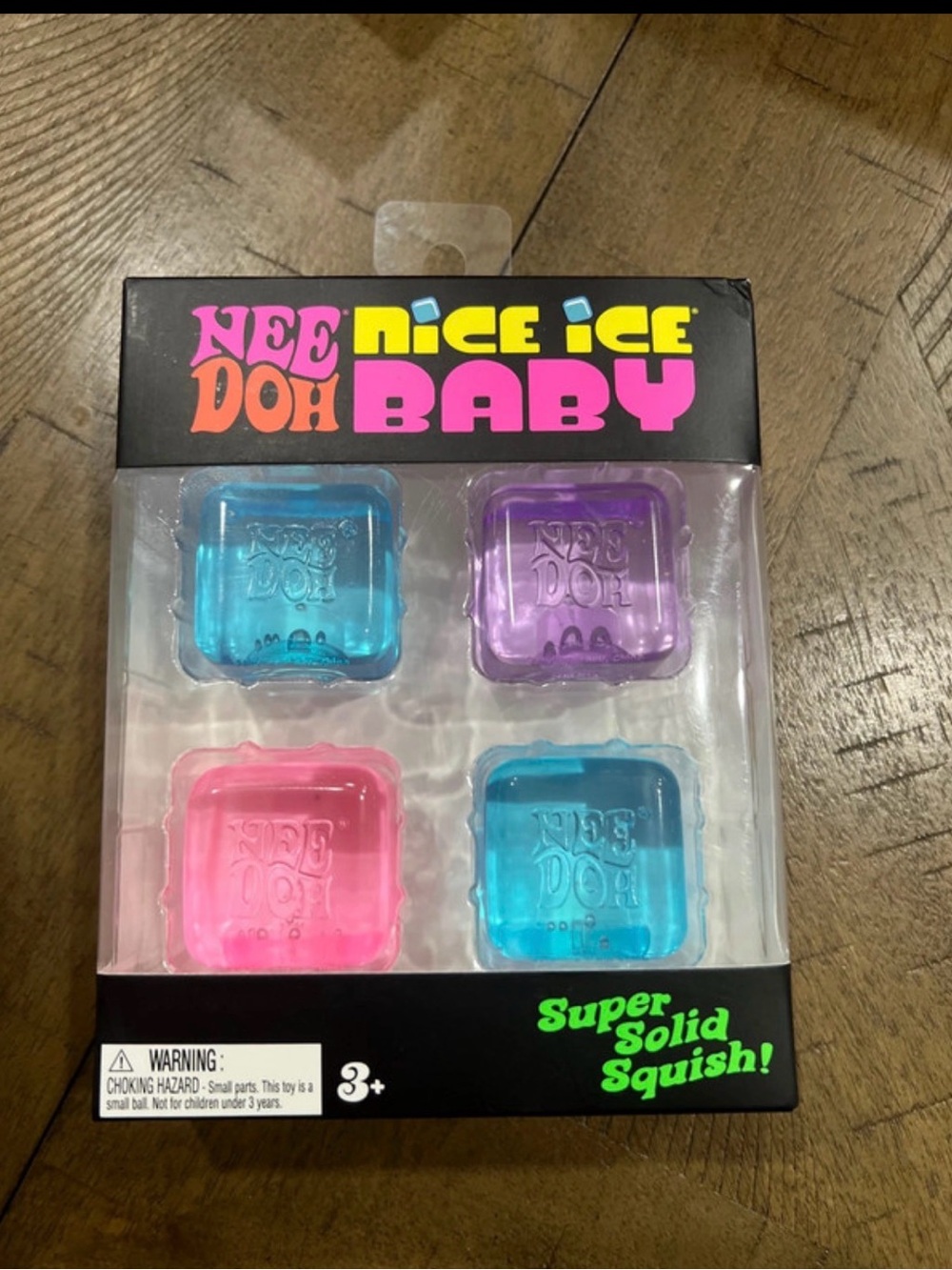 NeeDoh Nice Ice Baby Squish Cubes - Pink, Purple, Blue